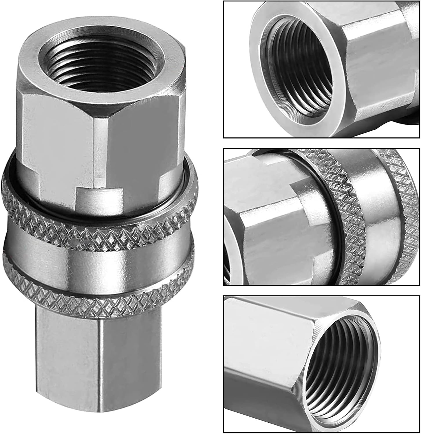 4pcs 3/8″ NPT Stainless Steel Male and Female Quick Connector Pressure Kit