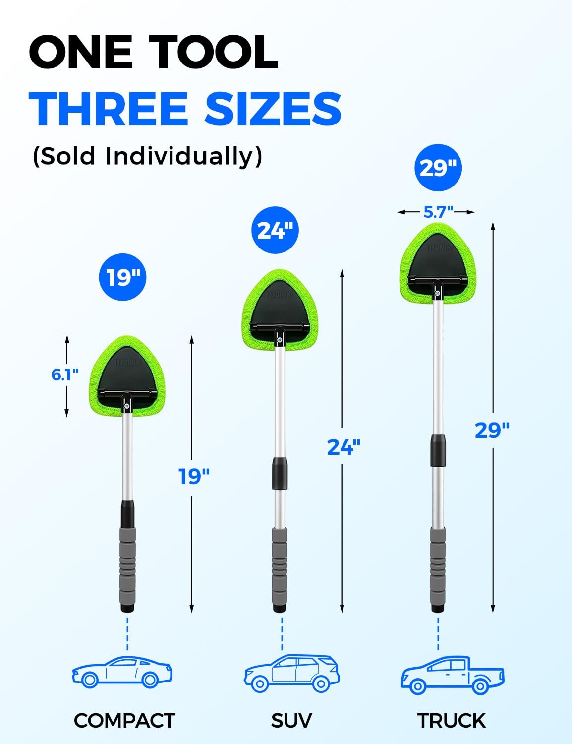 XINDELL Windshield Cleaner Tool – Car Interior Window Cleaning Kit with Exten…