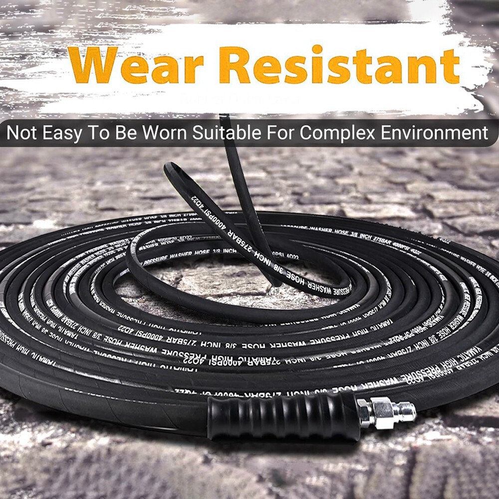 YAMATIC 3/8″ Pressure Washer Hose Kink Resistant Hot Water Max 212°F 4000 PSI