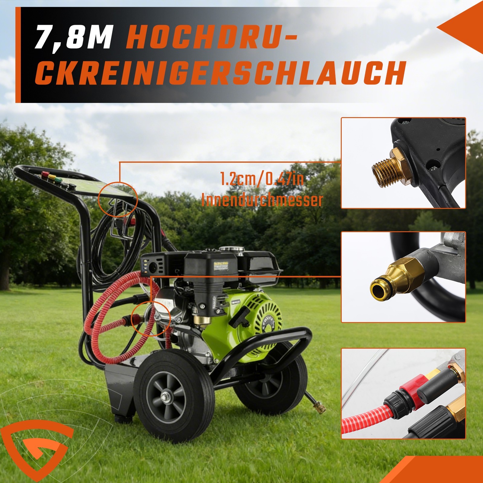 Gas Pressure Washer Gas Powered Washer 3500 PSI/240BAR 2.6 GPM 212cc 5 Nozzles