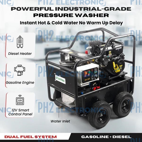 SM4000 Hot & Cold Water High Pressure Washer,Gasoline Powered, 4000 PSI, 4.0 GPM