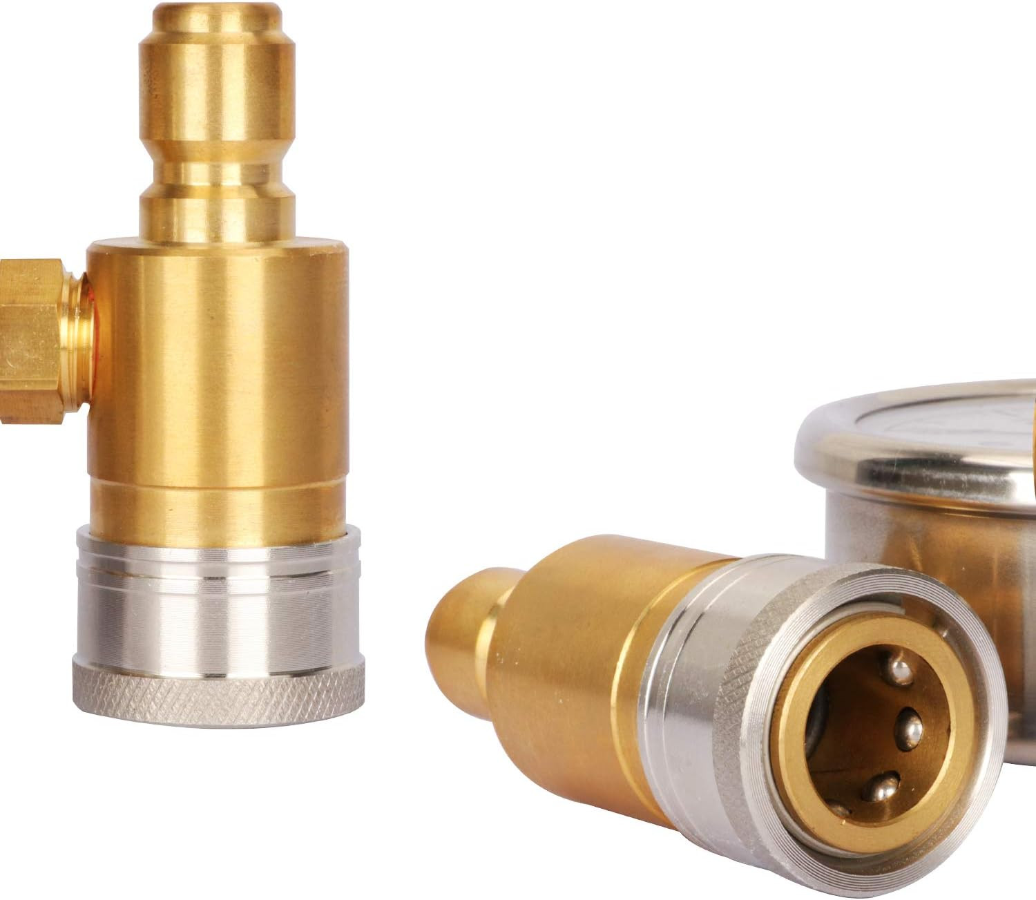 2-1/2″ Pressure Washer Pressure Gauge Kit 3/8 Inch Quick Connect 0-5000 PSI Glyc