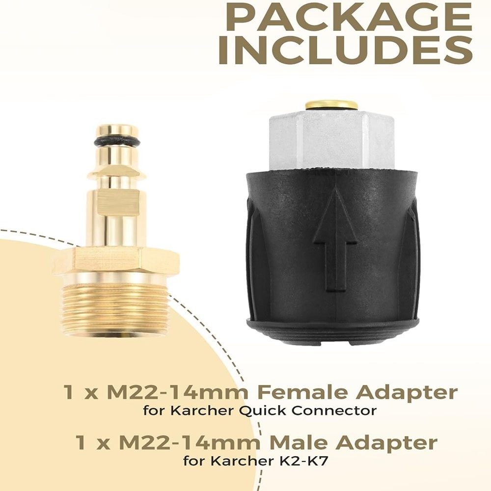2Pack High Pressure Washer Adapter for Karcher K2-K7 M22 Washer Gun Convertor