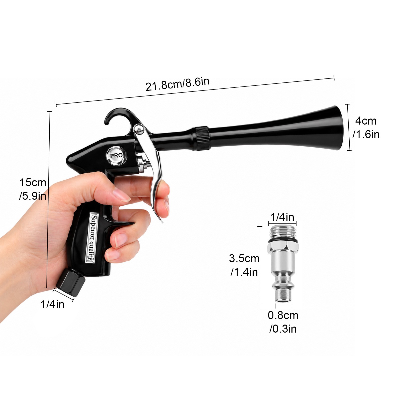 2-in-1 High-Pressure Car Interior Detailing Air Blow Gun Tornado Cleaning Tools
