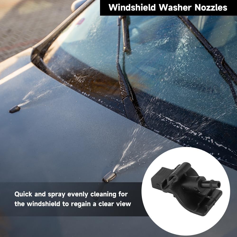 Front Windshield Washer Nozzles Wiper Spray Nozzle – Compatible for Ford Must…