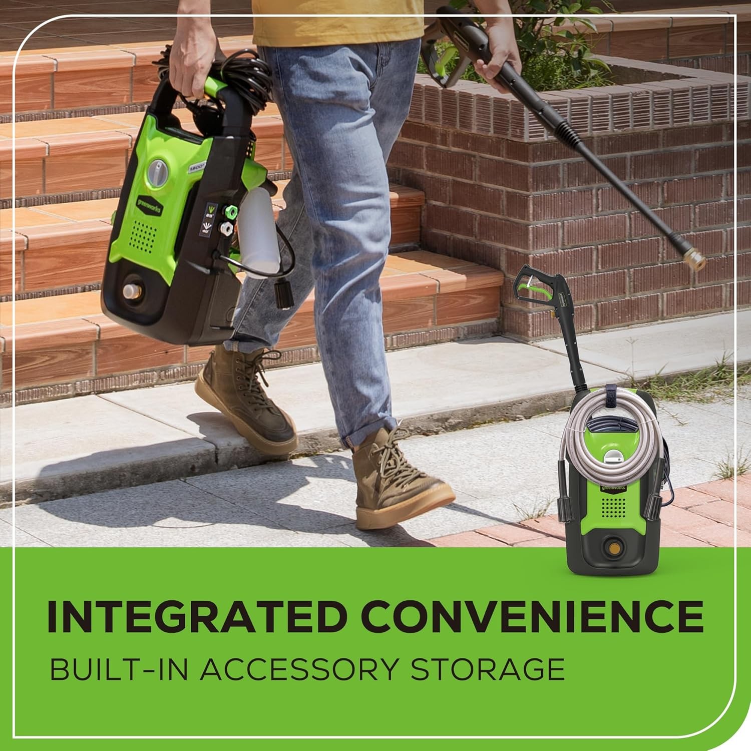 1600 PSI (1.2 GPM) Electric Pressure Washer (25°, 40°, Soap Applicator) Ideal fo