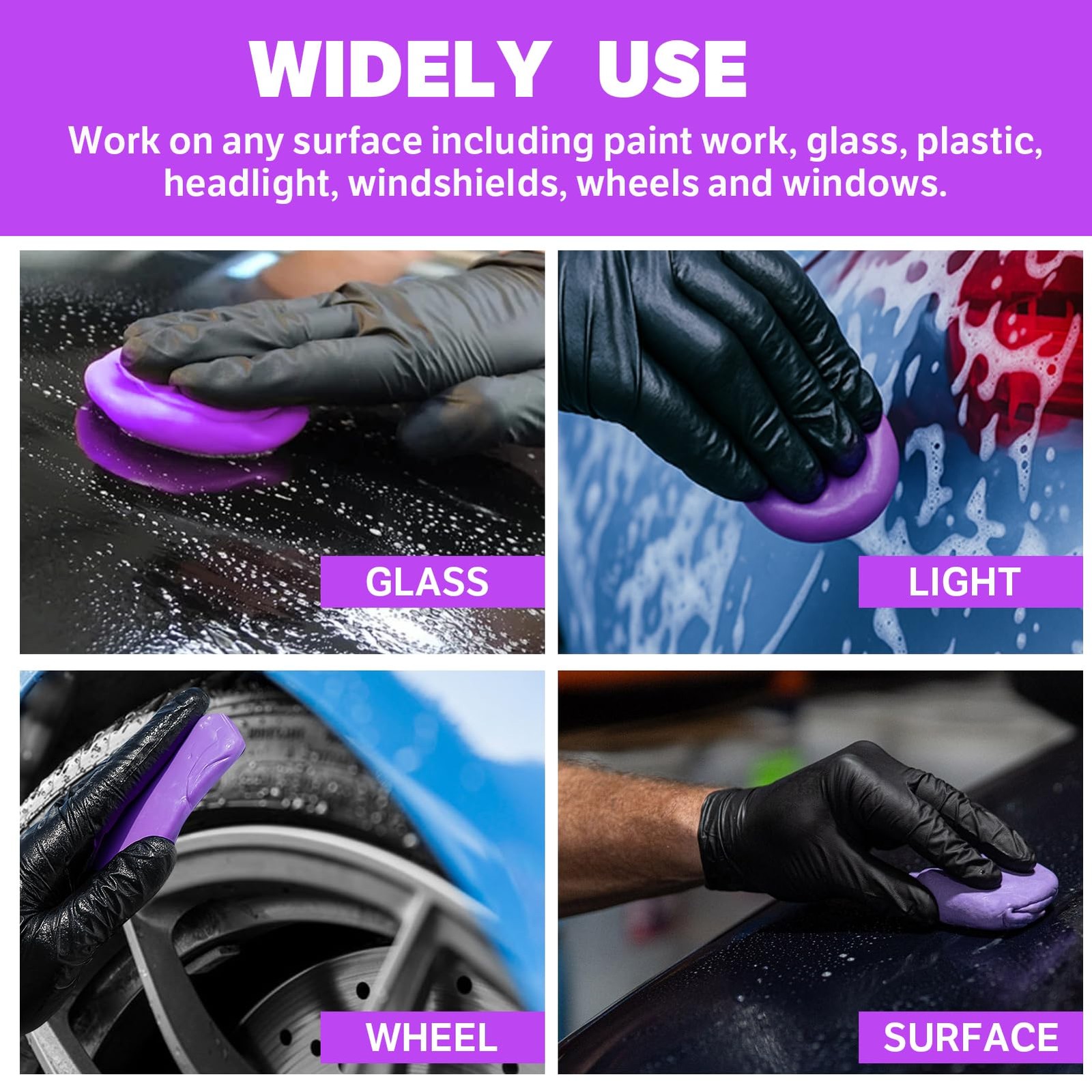 XPERTCHEMY Car Clay Bar 4 Pack 400g(4x100g), Auto Detailing Premium purple