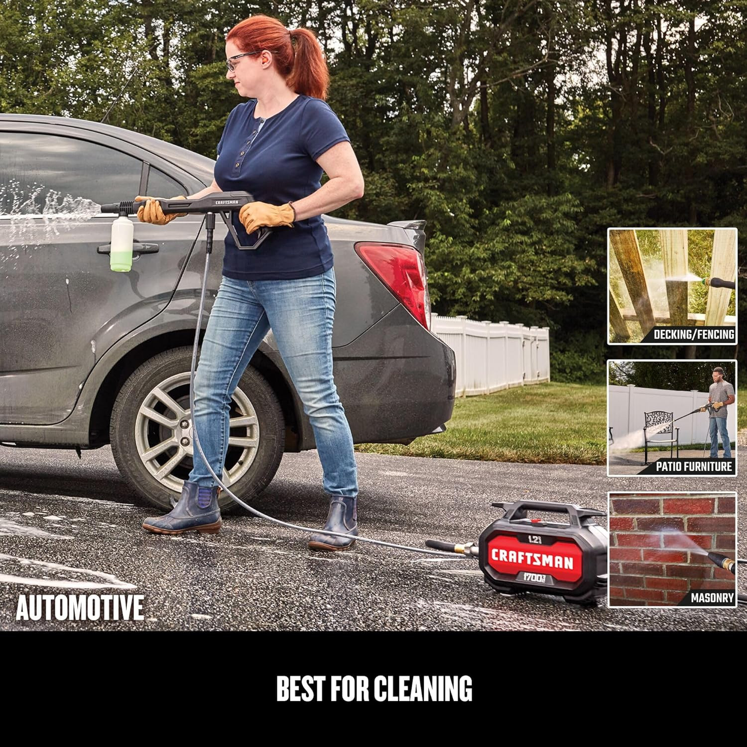 CRAFTSMAN Electric Pressure Washer, Cold Water, Lightweight Corded Power Washer
