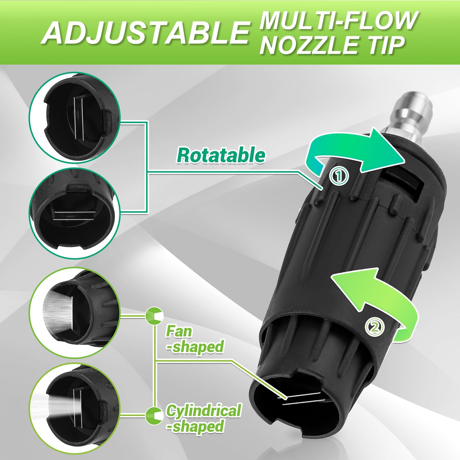 Pressure Washer Tips Adjustable Pressure Washer Nozzle with 5 Spray Nozzle Ti…