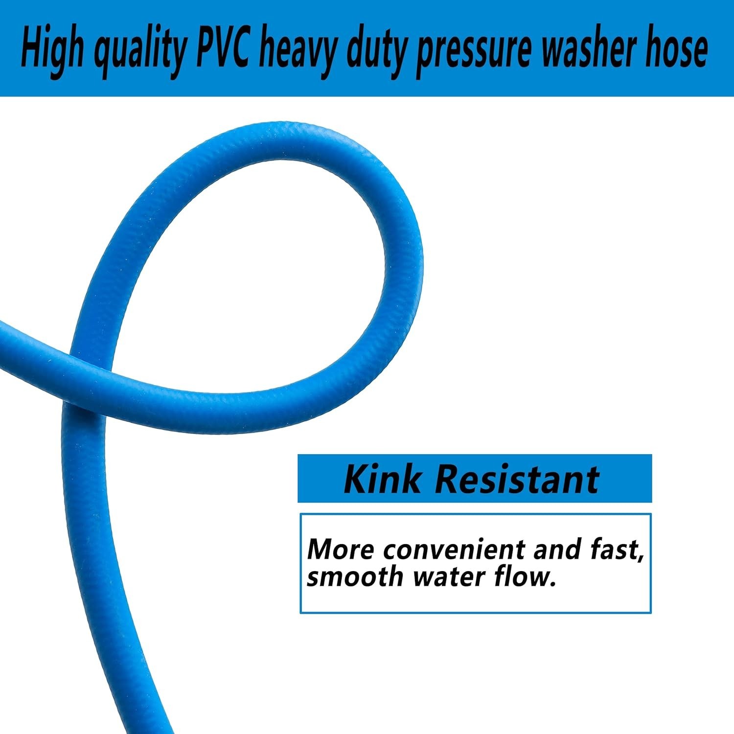 1/4″ X 50 FT High Pressure Washer Hose – Kink Resistant & M22 Compatible