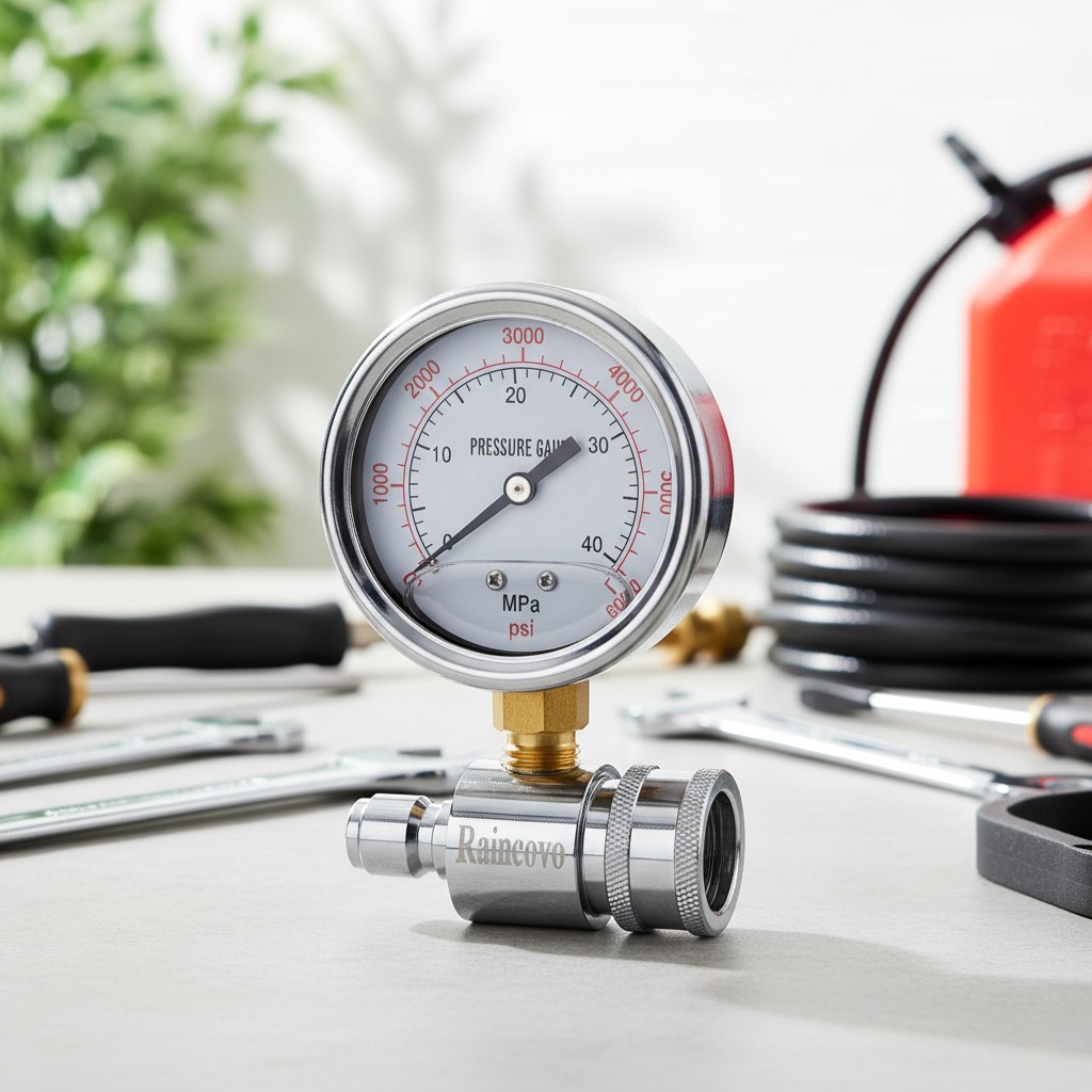 High-Performance 6000 PSI Pressure Washer Gauge – Stainless Steel Durable Design