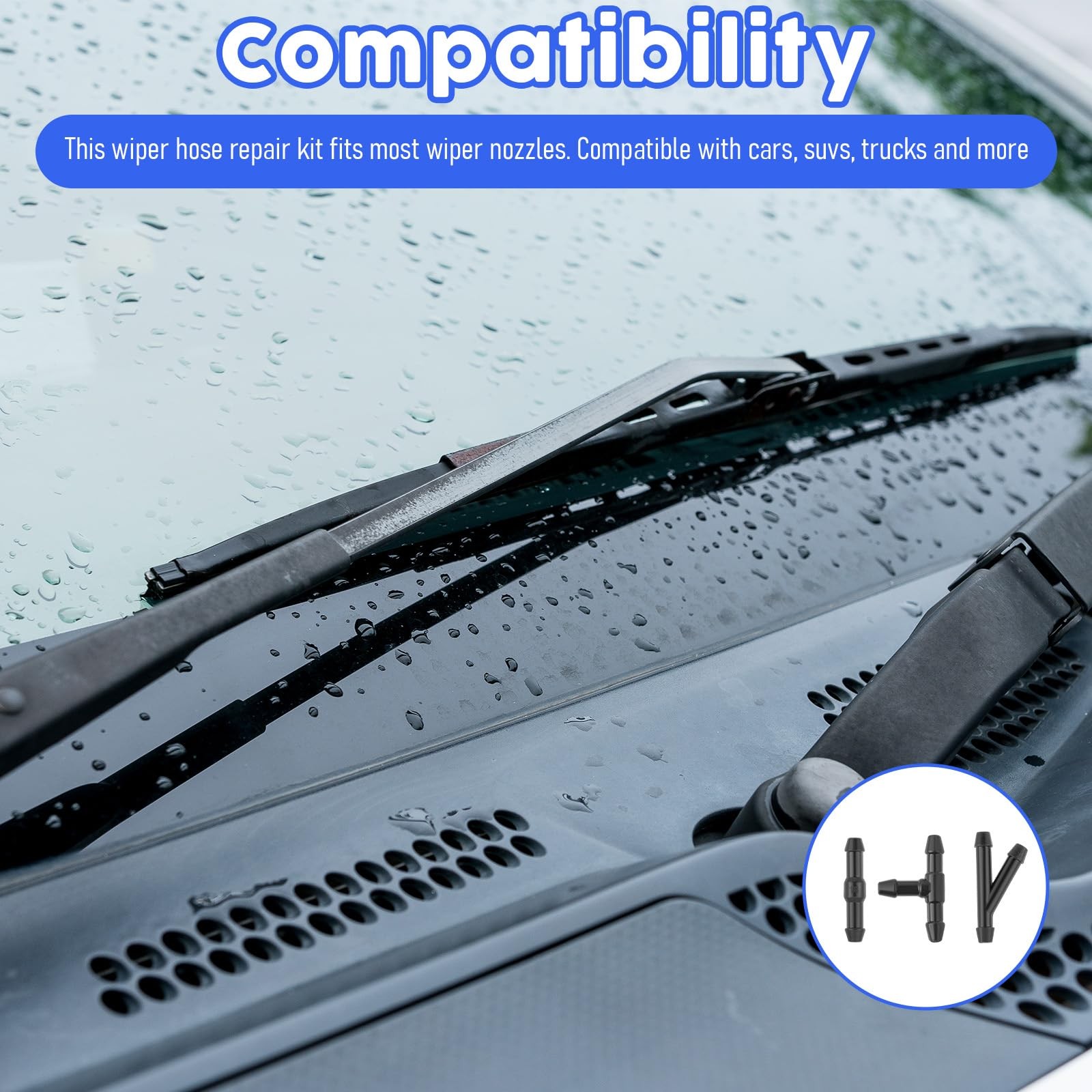 30 PCS Windshield Wiper Hose Connector 2Way 3Way I/T/Y Fitting Splitter