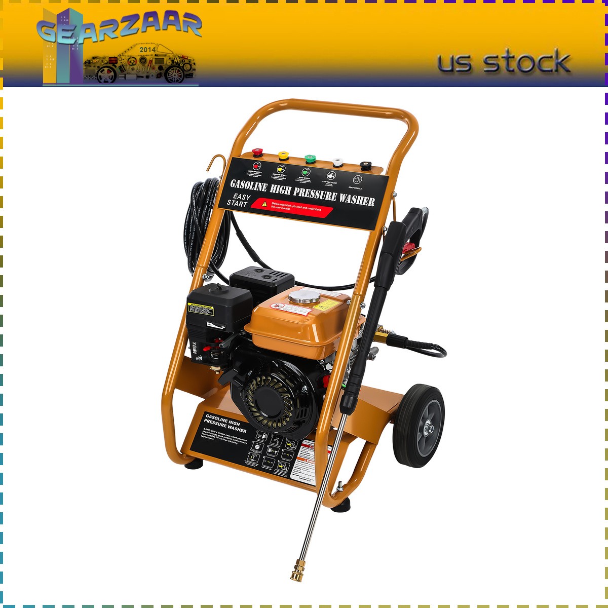 3950 PSI Gas Pressure Washer 5 Nozzles Gas Powered Washer 6.5HP 2.6 5 Nozzles