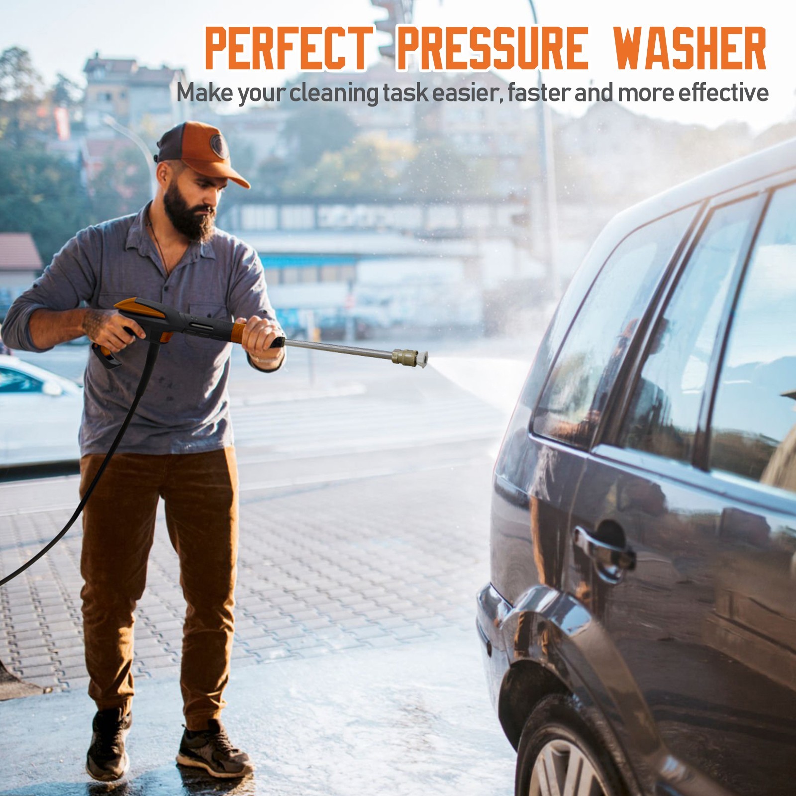 Pressure Washer 4500PSI 3.9GPM Adj-15-Level Touch Screen for car,home,fence,deck