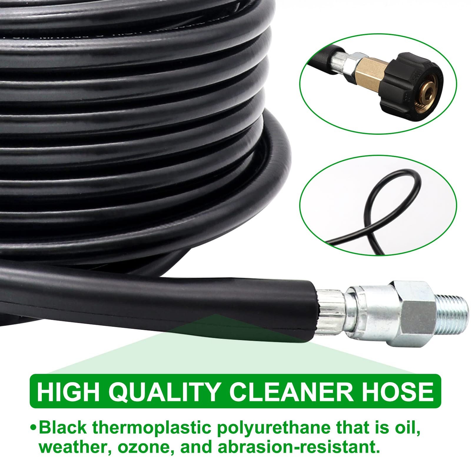 150FT Sewer Jetter Kit for Pressure Washer, 5800PSI Drain Cleaner Hose 1/4 In…