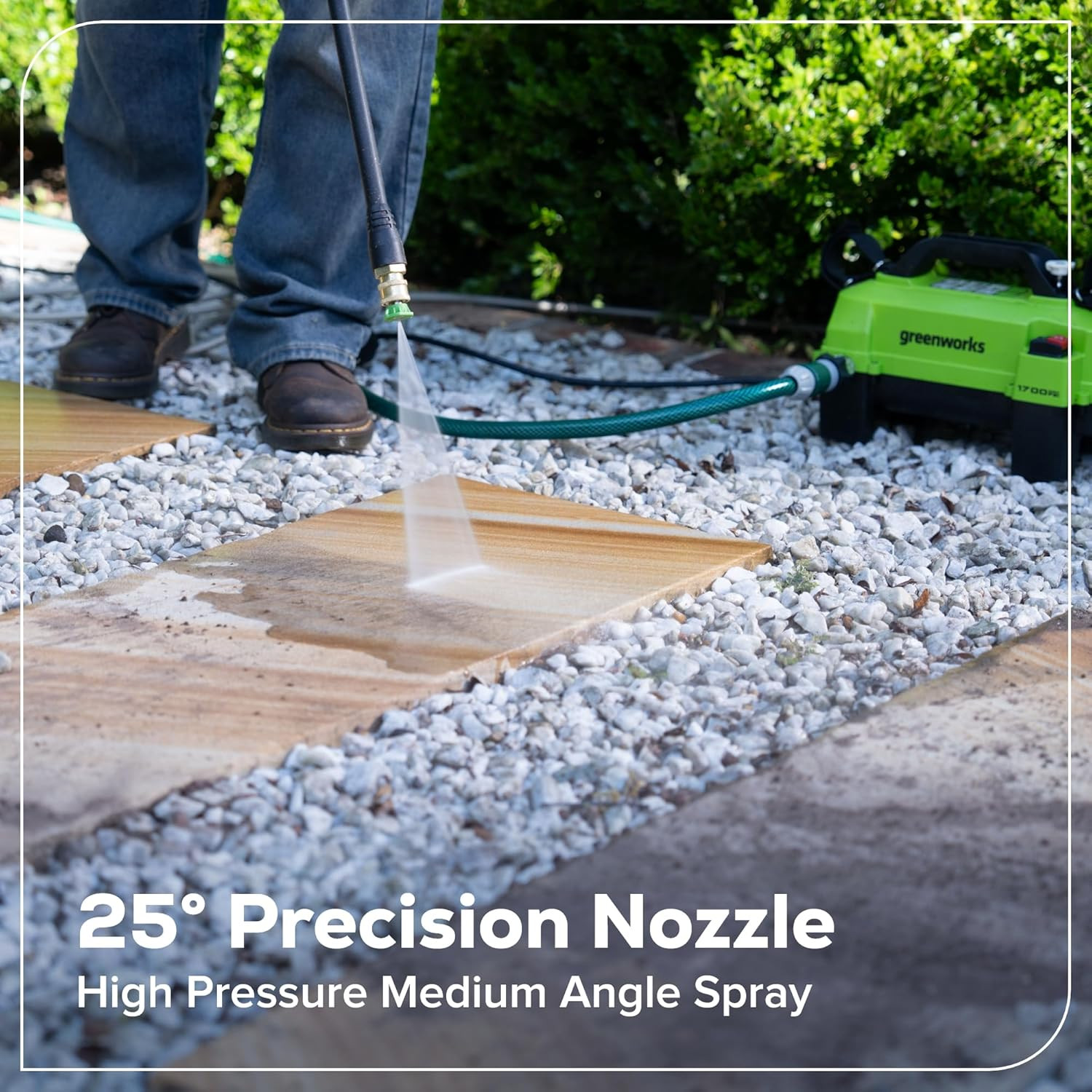 Greenworks 1700 PSI (1.2 GPM) Electric Pressure Washer (25°, 40° Nozzles) Ideal