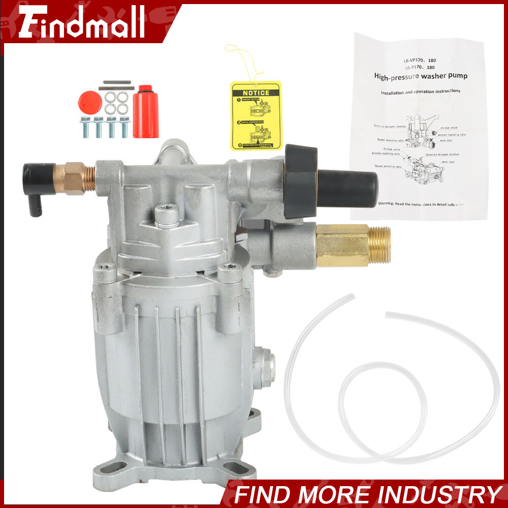 Pressure Washer Pump Horizontal 3/4″Shaft – MAX 3000 PSI 2.5 GPM Oil Sealed