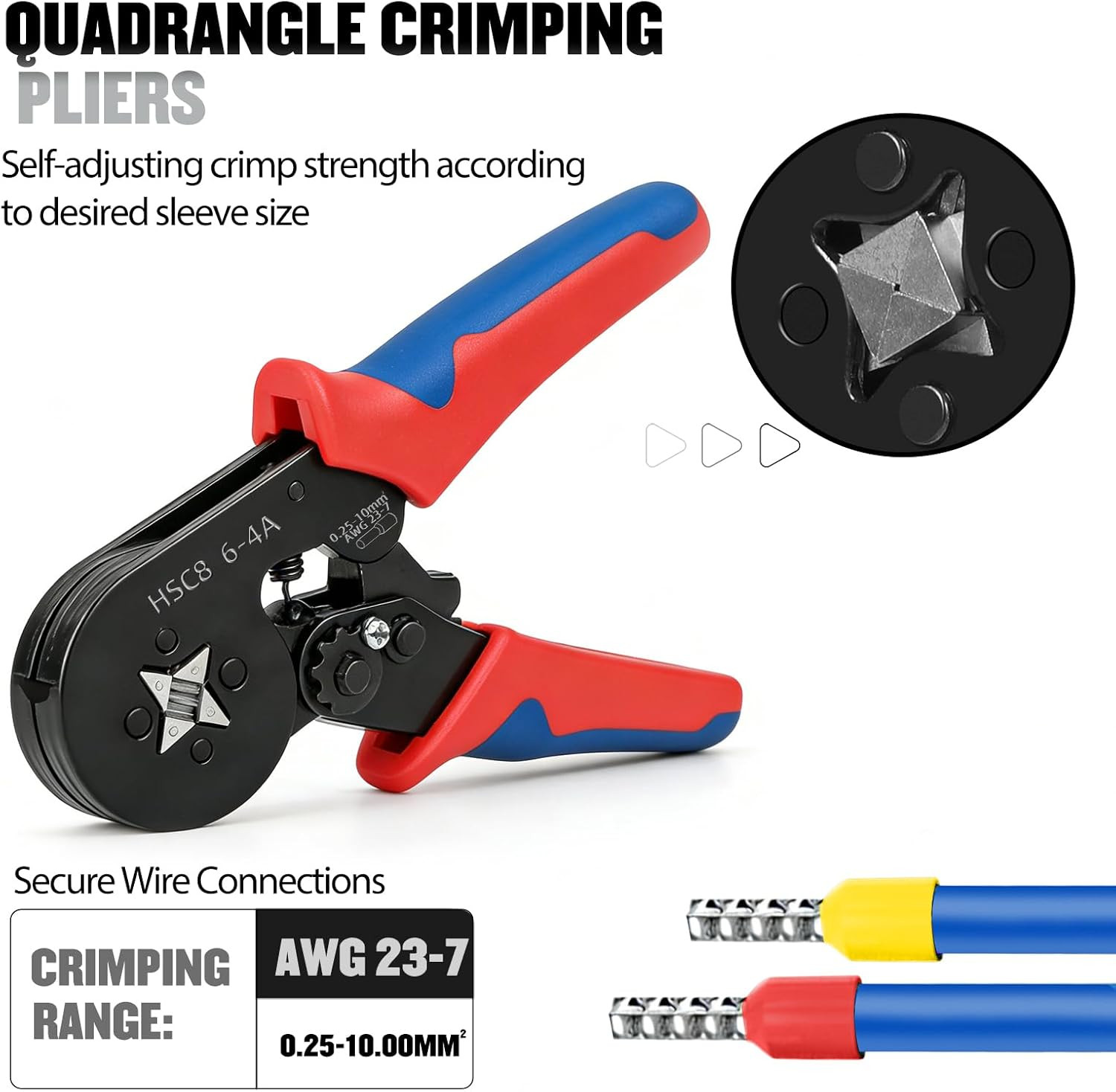 Ferrule Crimping Tool Kit with 1800PCS Wire Ferrules and Ratchet Crimper