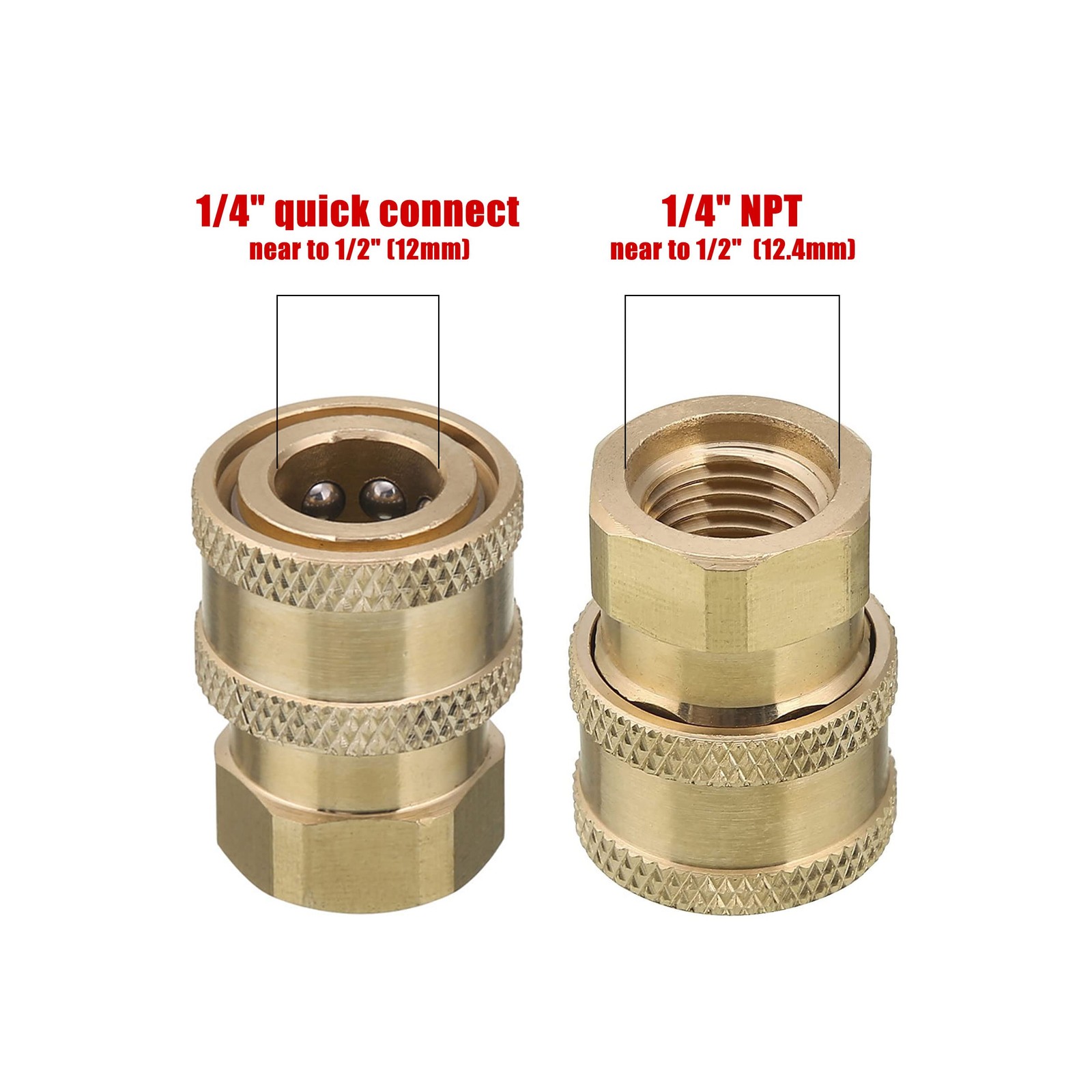 Pressure Washer Coupler, 1/4 Inch Quick Connect