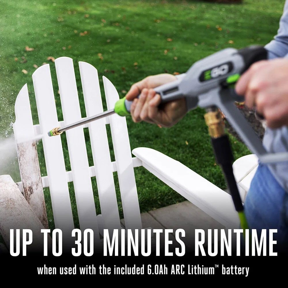 Ego Power+ 2100 Psi 1.2 Gpm Battery Powered Cold Water Pressure Washer With 4