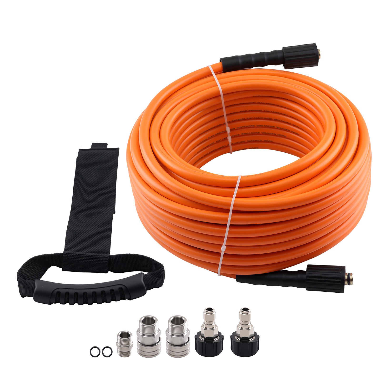 5800 PSI Pressure Washer Hose 100 ft w/ M22-14mm to 3/8″ Quick Connect Coupler