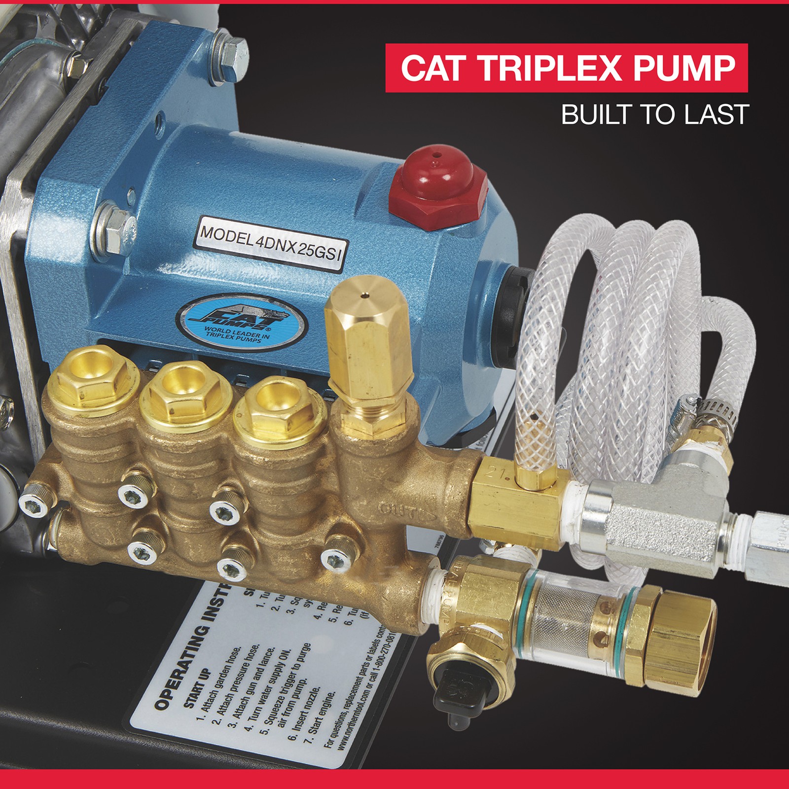 NorthStar Pressure Washer Kit with Honda GX200 Engine, 3300 PSI, 2.5 GPM, CAT