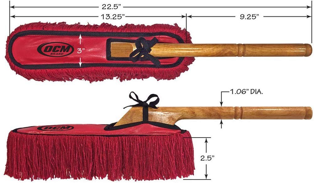 Classic Car Duster with Solid Wood Handle Includes Storage Case regular, Red