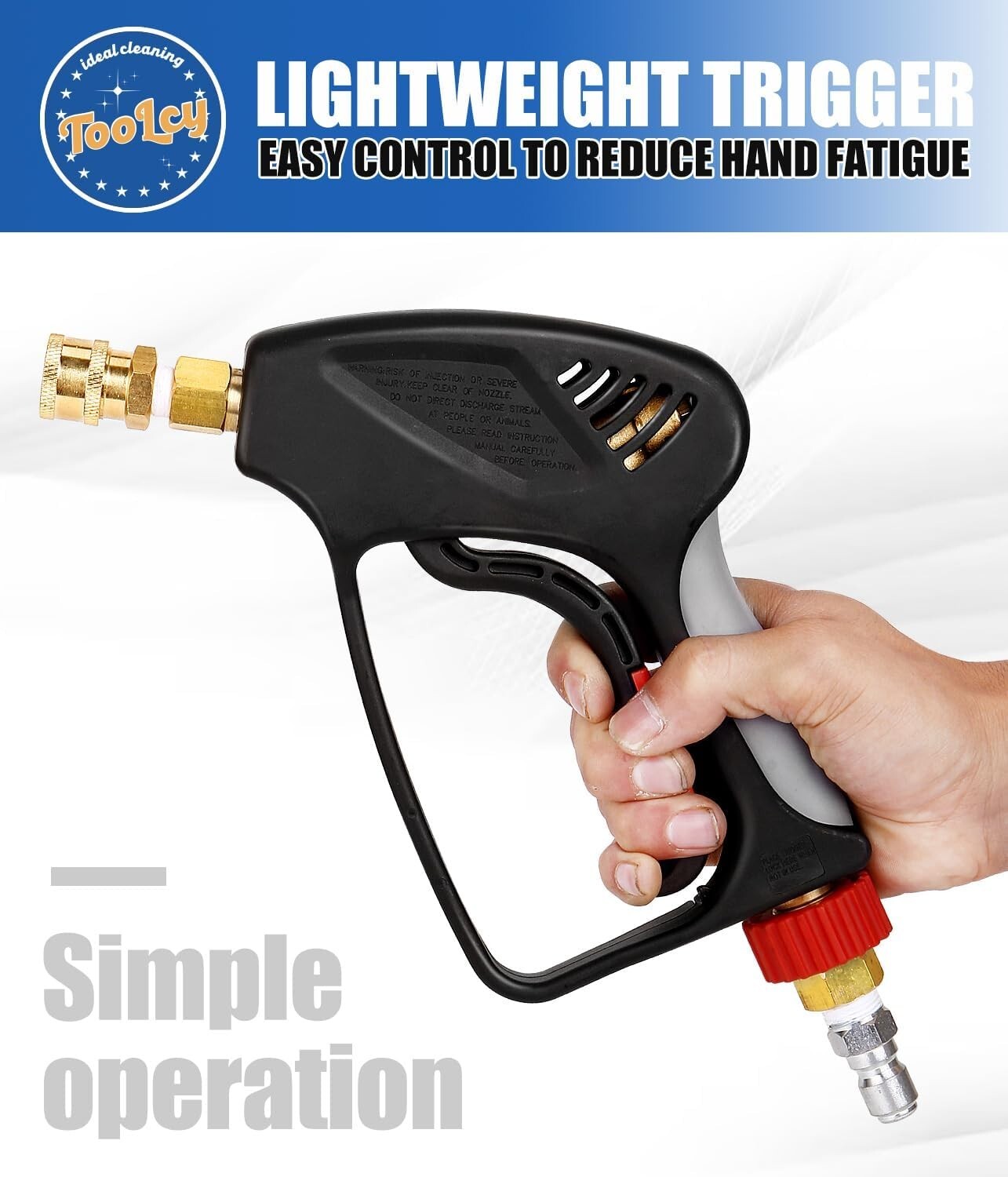TOOLCY Pressure Washer Gun, 5000PSI 10.5GPM, M22-14mm Fitting, for Gas Washer