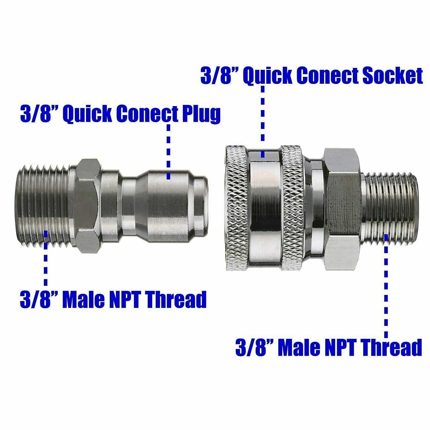 3/8″ Quick Connect Water Ball Valve Kit for 4500 Psi High Pressure Washer Hose