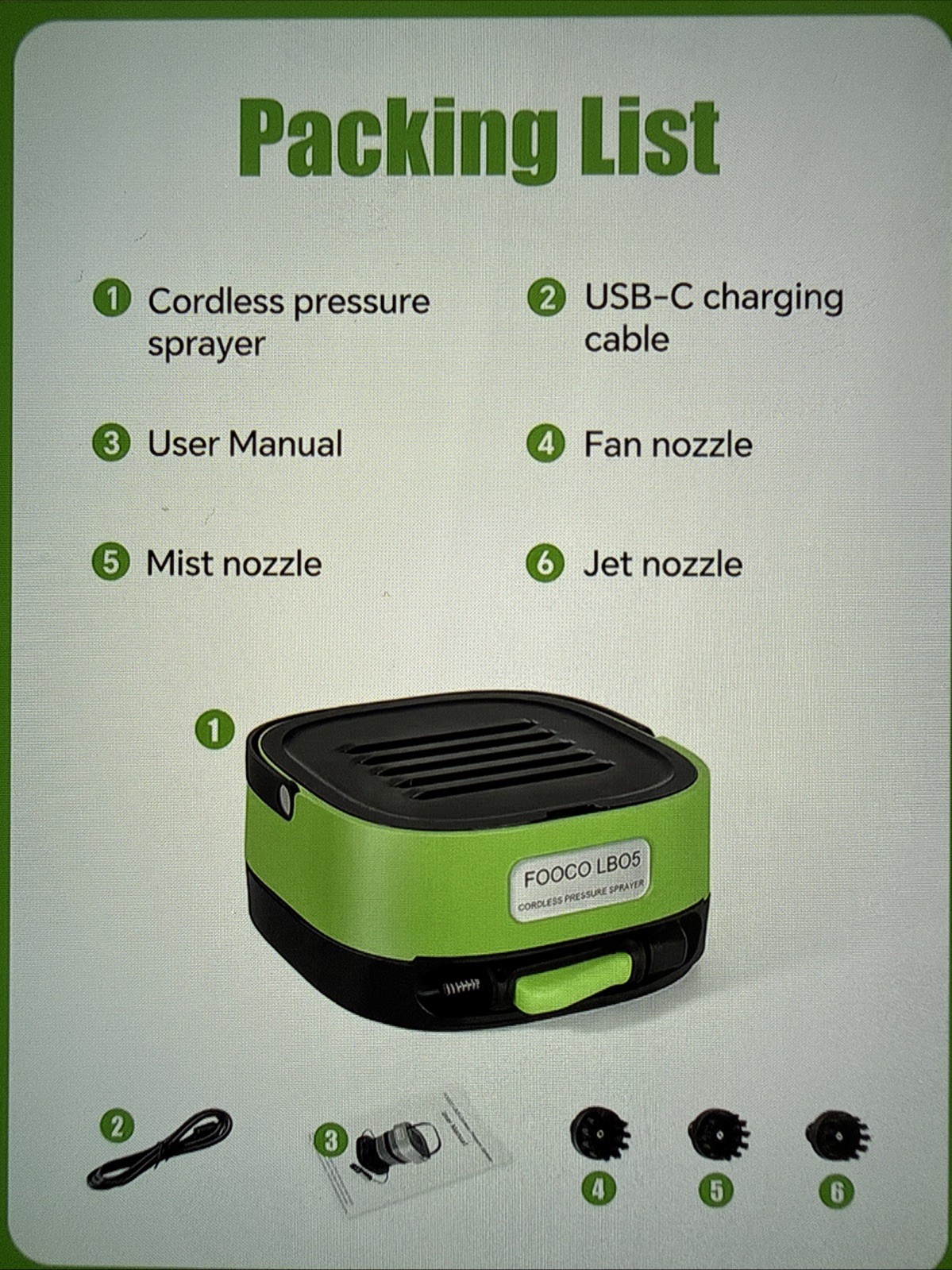 Portable Cordless Electric Sprayer, 3.2 Gal Water Tank, 3 Nozzles, Rechargeable