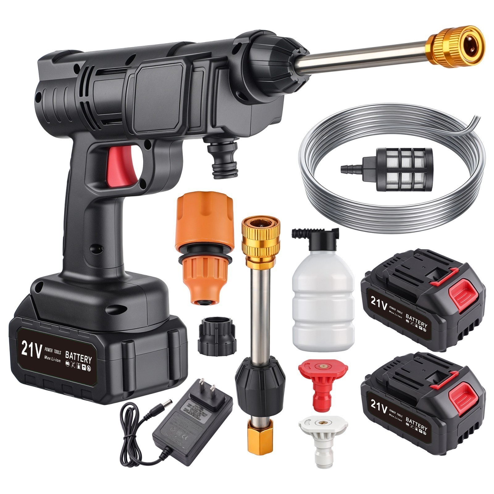 Portable Cordless Electric High Pressure Water Spray Gun Car Washer Cleaner Tool