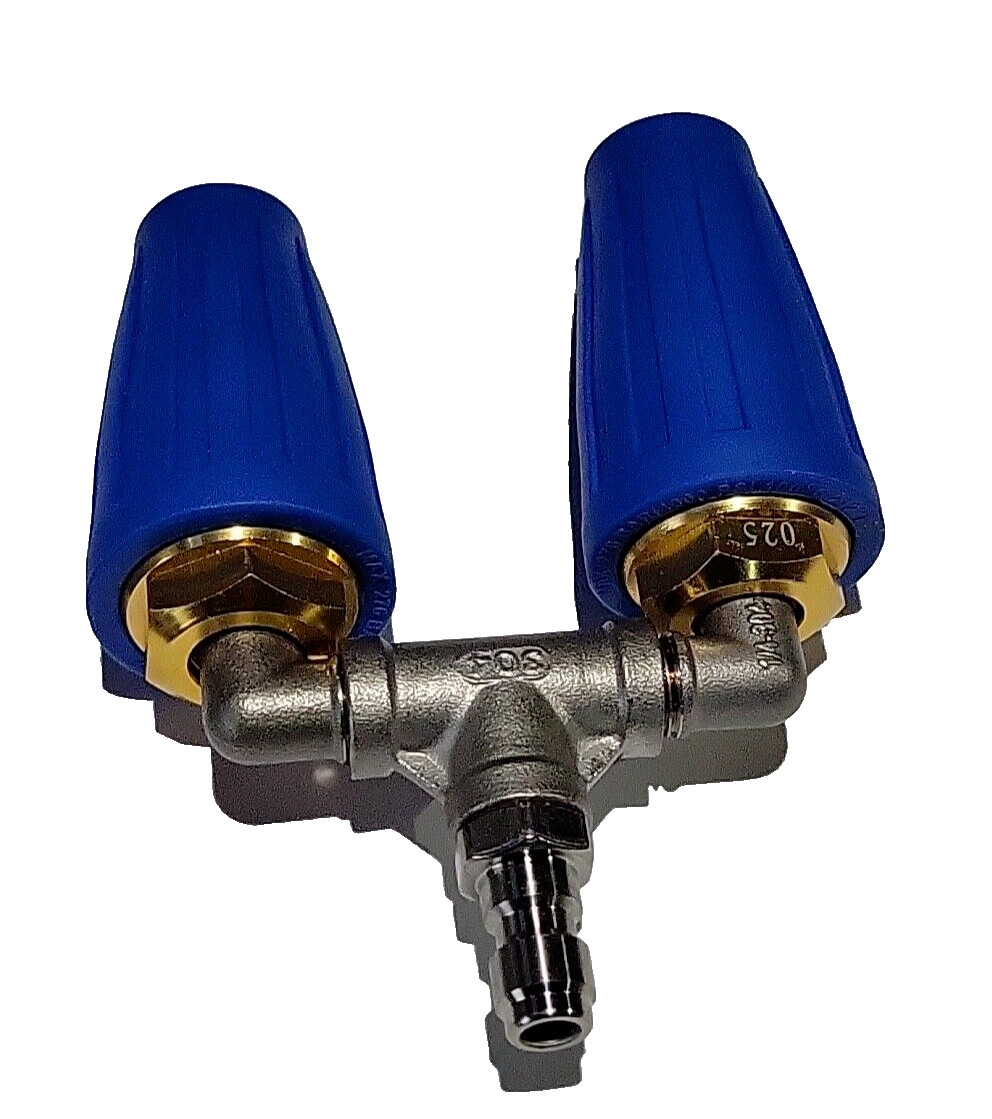 High Pressure Washer Rotating Dual Turbo Nozzle Spray Tip 1/4 4000PSI 4-6GPM