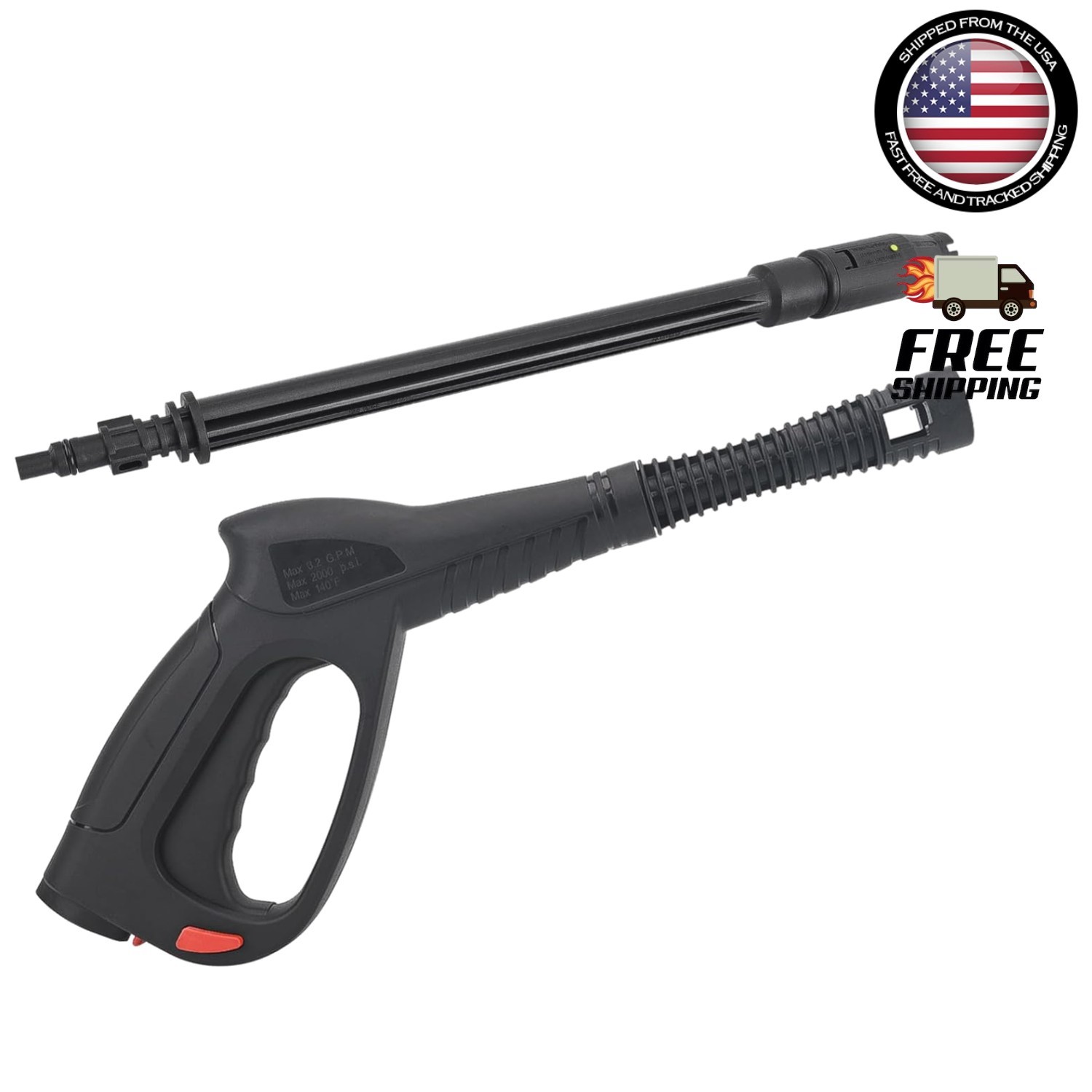 Universal High Pressure Spray Gun for Electric Pressure Washers – Easy Install