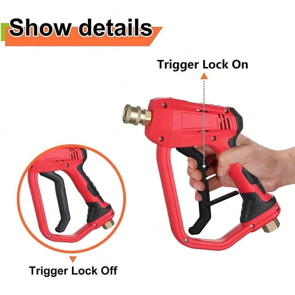 New Power Washer Gun Kit 4000PSI Heavy Duty Spray Wand Car Cleaning Pro Set