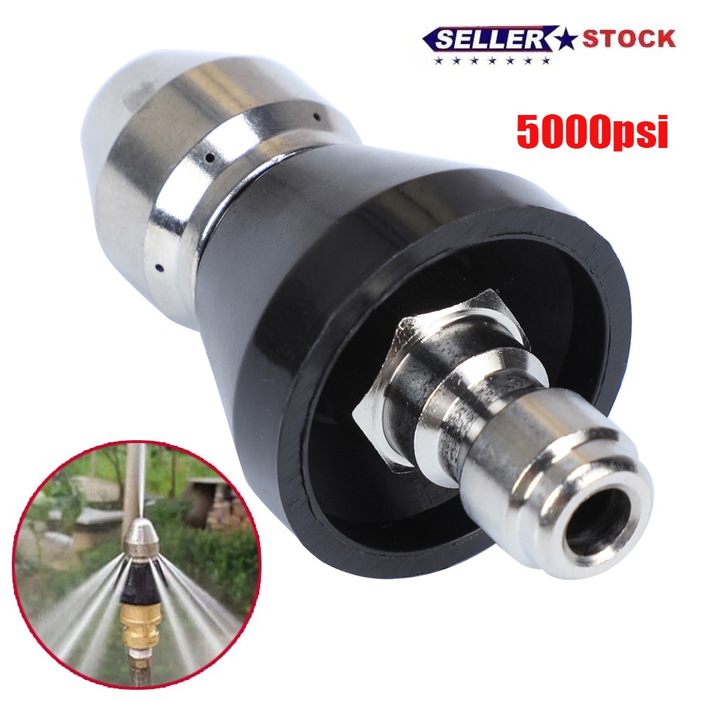 1/4Inch High-pressure Nozzle Sewer Cleaning Tool 1 Front 6 Rear Jet Pipe Cleaner