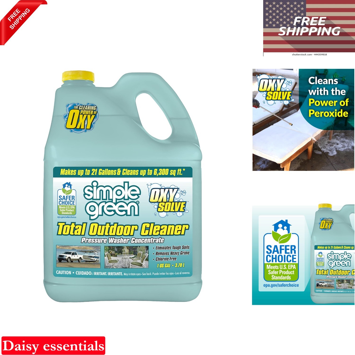 1 Gal Eco-Friendly Outdoor Pressure Washer Cleaner Concentrate Safe Vegetation