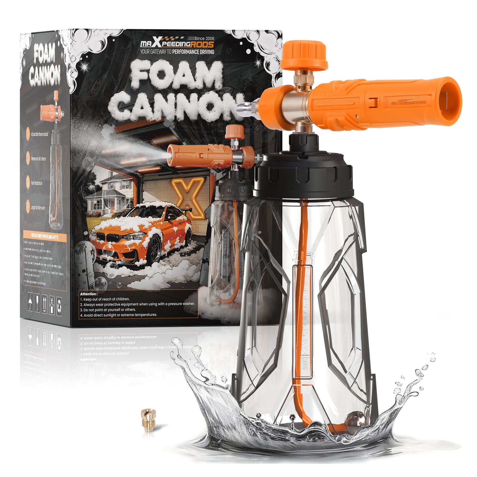 1L Pressure Washer Foam Cannon Thick Snow Clear Foam Cannon Adjustable Nozzle
