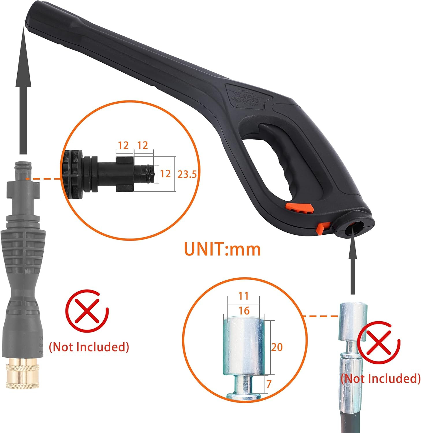 Pressure Washer Gun, Compatible with Some Portland Husky Black Decker Ford Pulsa