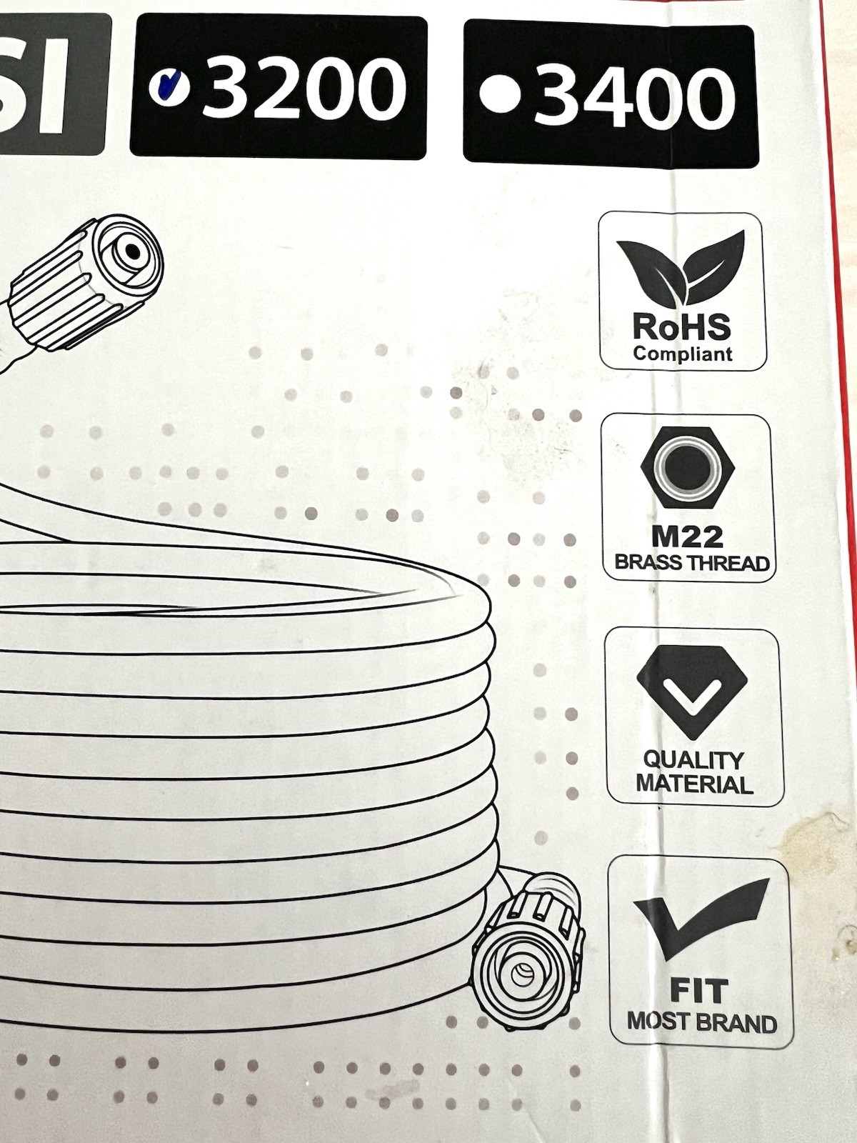YAMATIC 3200 PSI Pressure Washer Hose 1/4″ M22-14mm Quick Connect