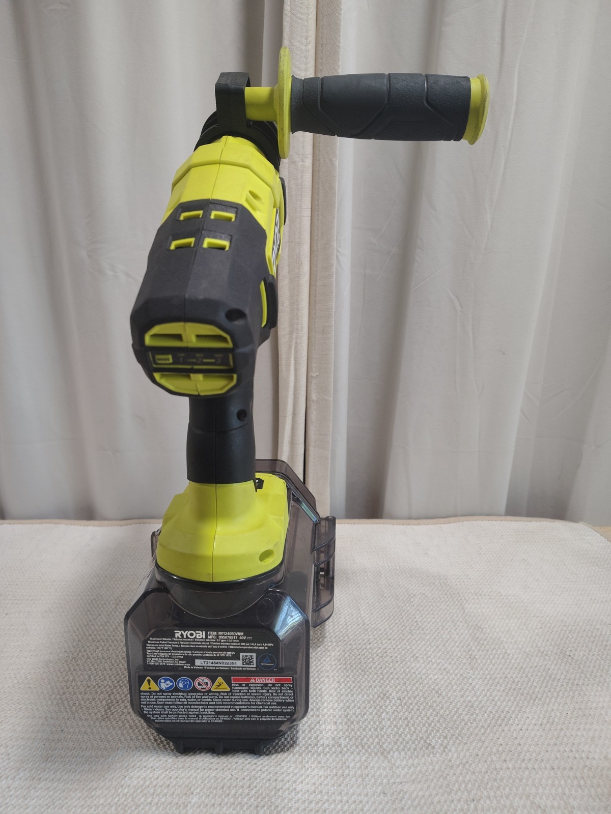 (Z146) Ryobi 40V HP Brushless 600psi Power Cleaner (Tool Only)incomplete