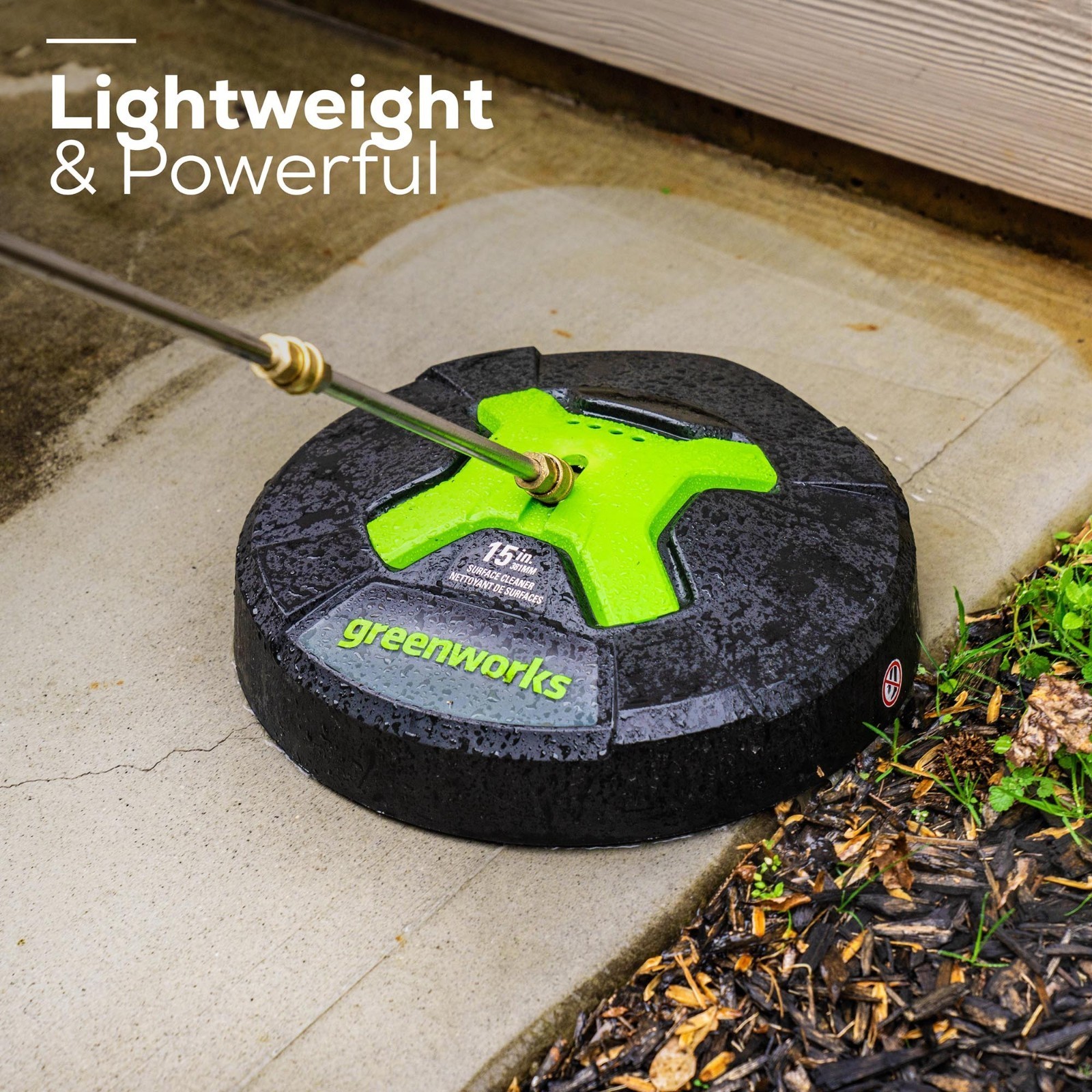 Greenworks 15 inch Rotating Surface Cleaner 3100 Psi + 12 inch Wand Extension