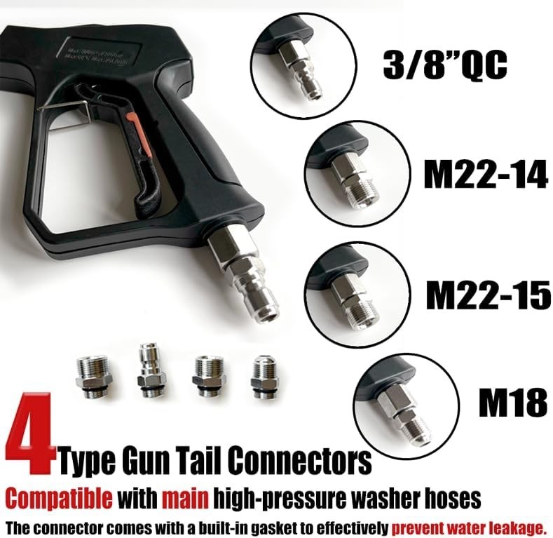Versatile 5000 PSI Pressure Washer Gun – Swivel Design & Universal Compatibility