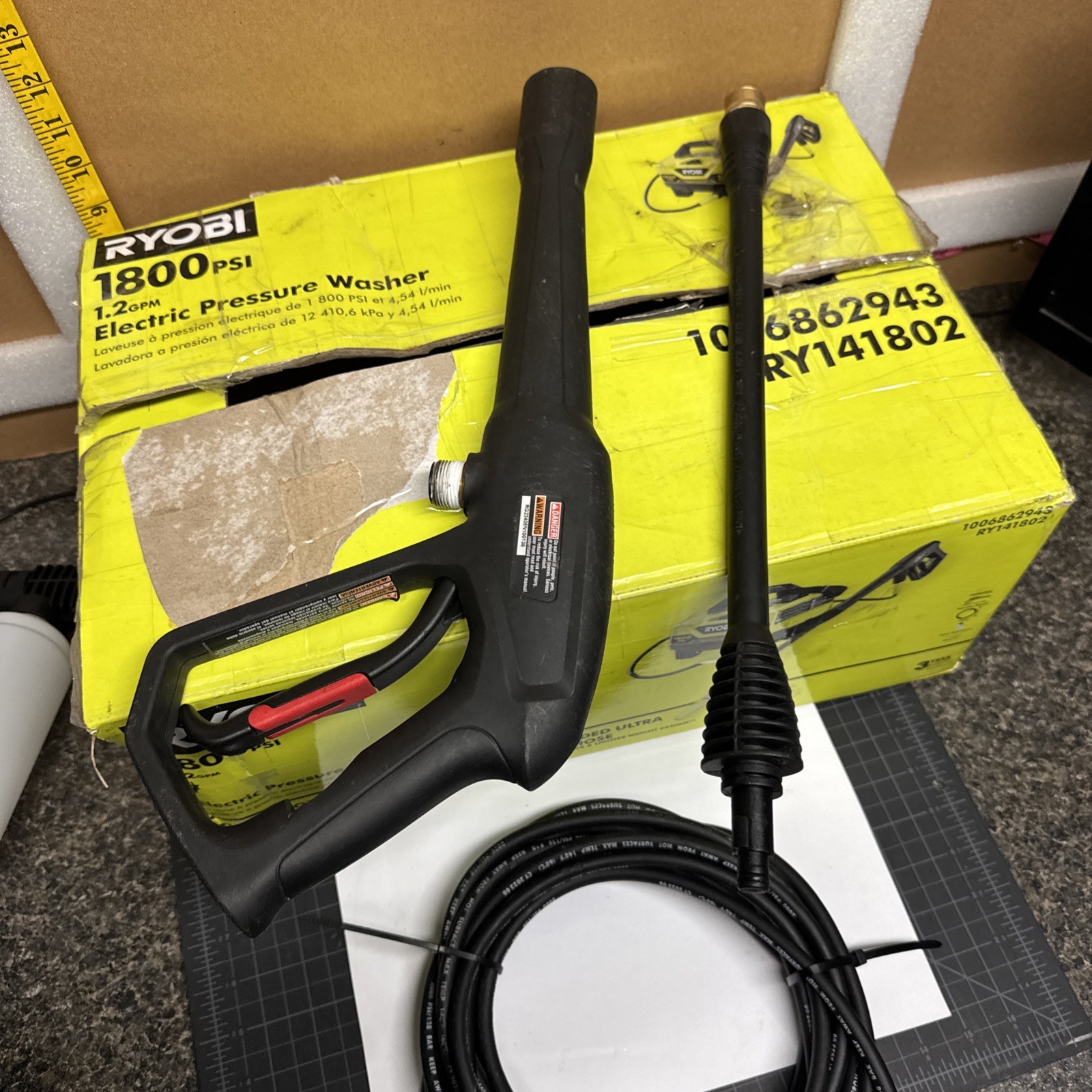Ryobi RY141802 1800psi 1.2 GPM Electric Pressure Washer See Description