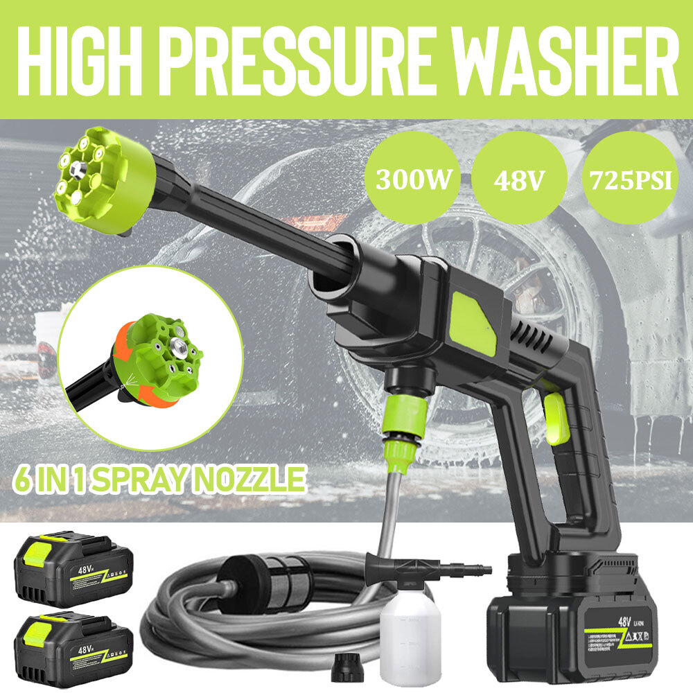 725 PSI Cordless Electric Pressure Washer Gun w/16.4-ft High-pressure Hose