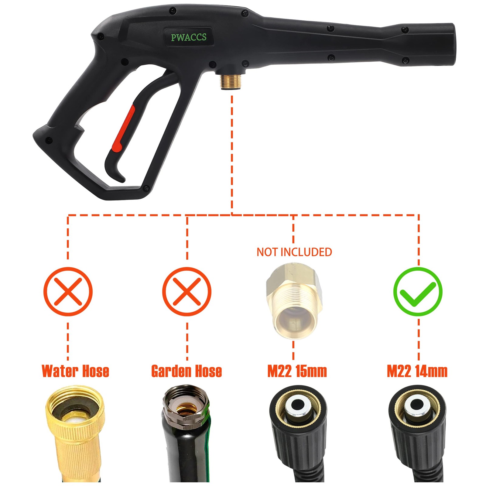 Pressure Washer Gun Replacement with Extension Wand Kit — Power Washing Trigg…