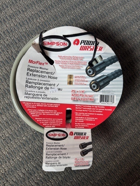 SIMPSON POWER WASHER HOSE 25′ X 1/4′ 3200 PSI XXI