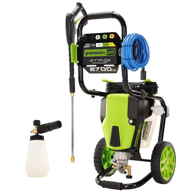 Greenworks 2700-PSI 2.3-GPM Cold Water Electric Pressure washer with 5 Spray Tip