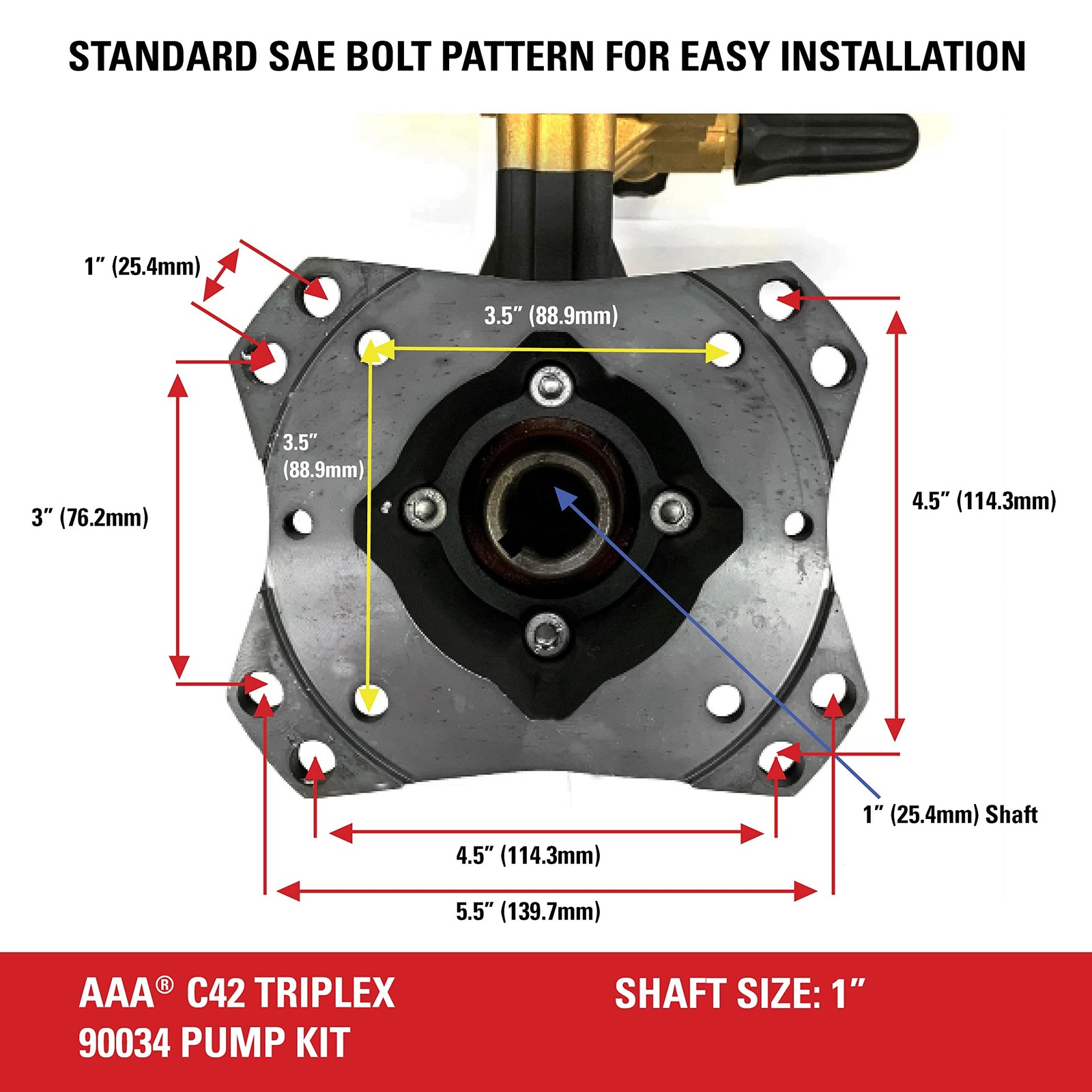 AAA 90034 Horizontal Triplex Plunger Replacement Pressure Washer Pump Kit, 44…