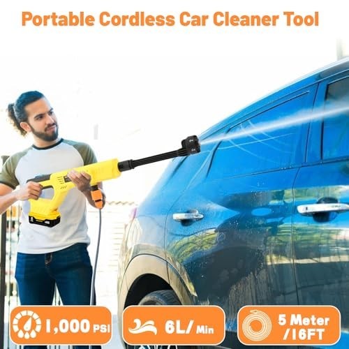 Cordless Portable Washer for Dewalt 20V Battery, 1000 PSI Portable Handheld Wash