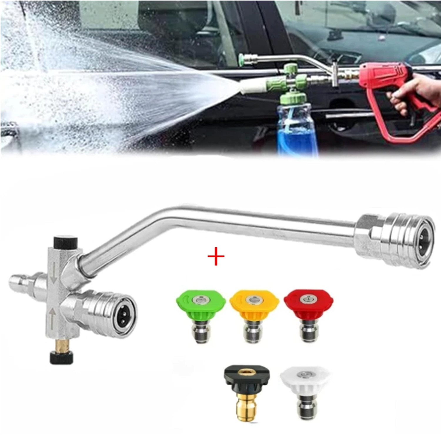 Foam Cannon Dual Connector Accessory Pressure Washer Double Tip Attachment